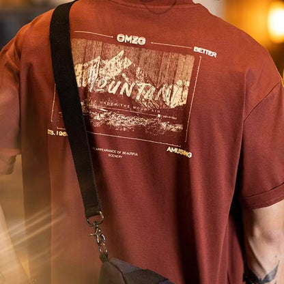 速乾 マウンテンモチーフ バックプリントTシャツ（2Colors）250362