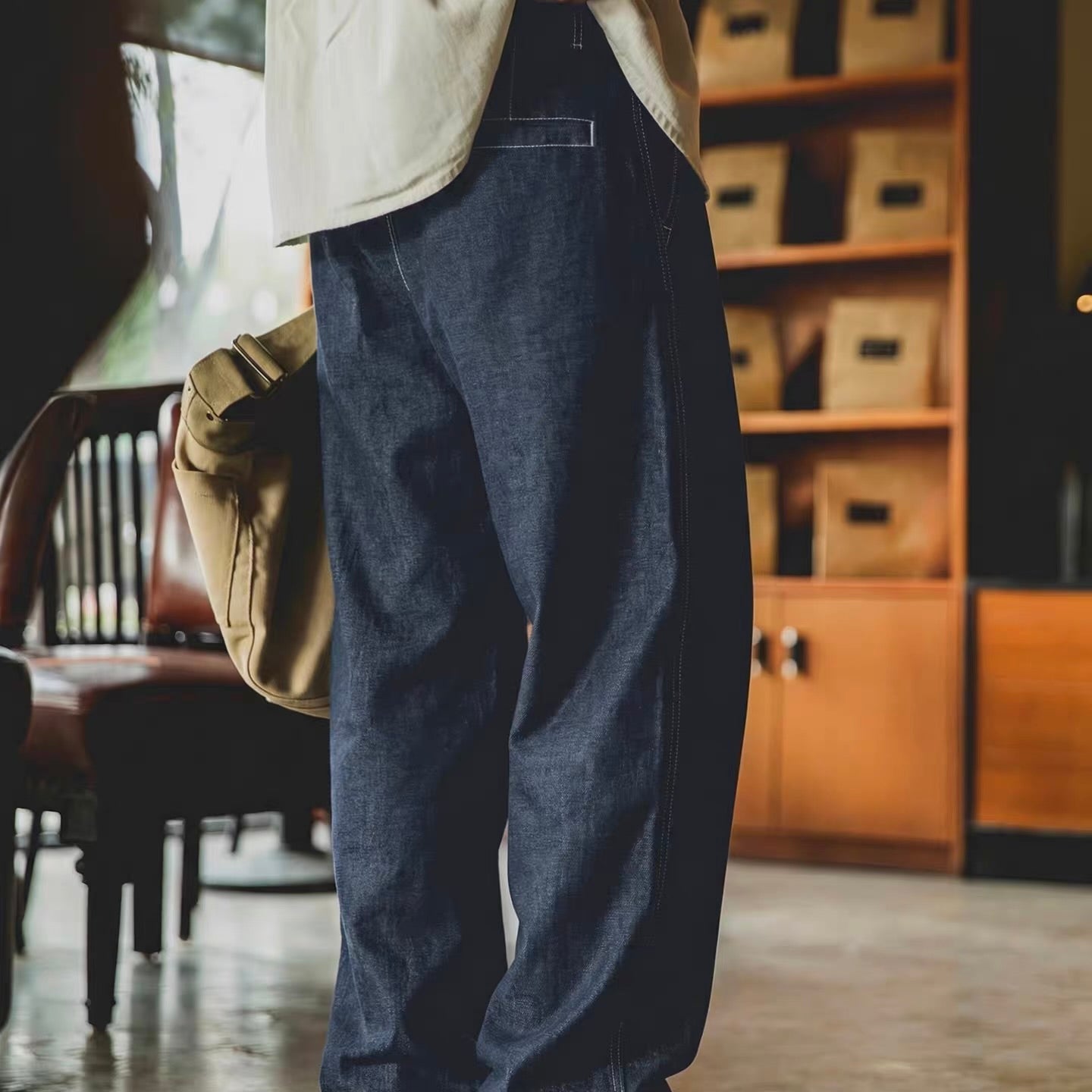 アクセントステッチ ソフトデニムパンツ（1Color）260257