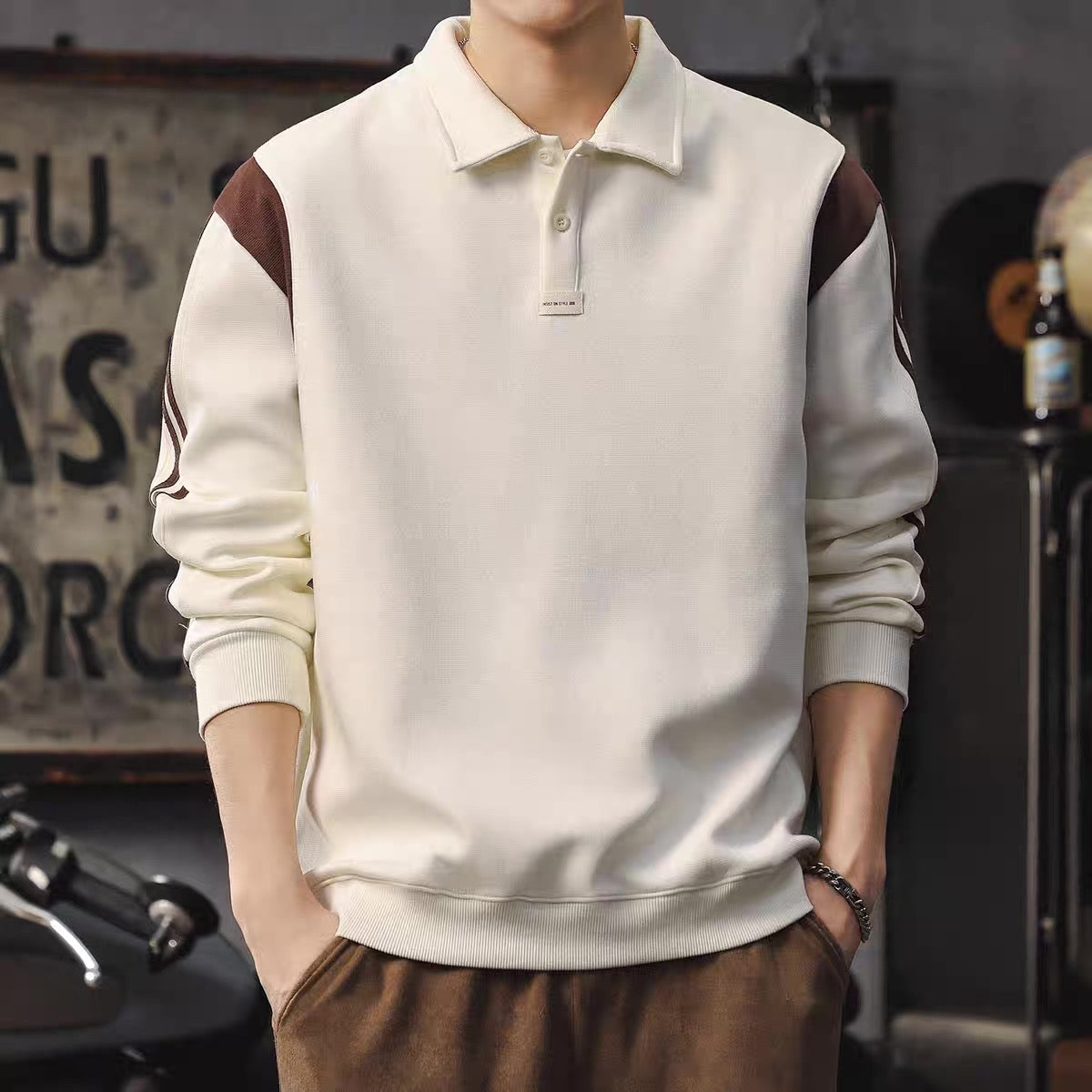 ラインデザイン 厚手 ポロシャツ（2Colors）250887