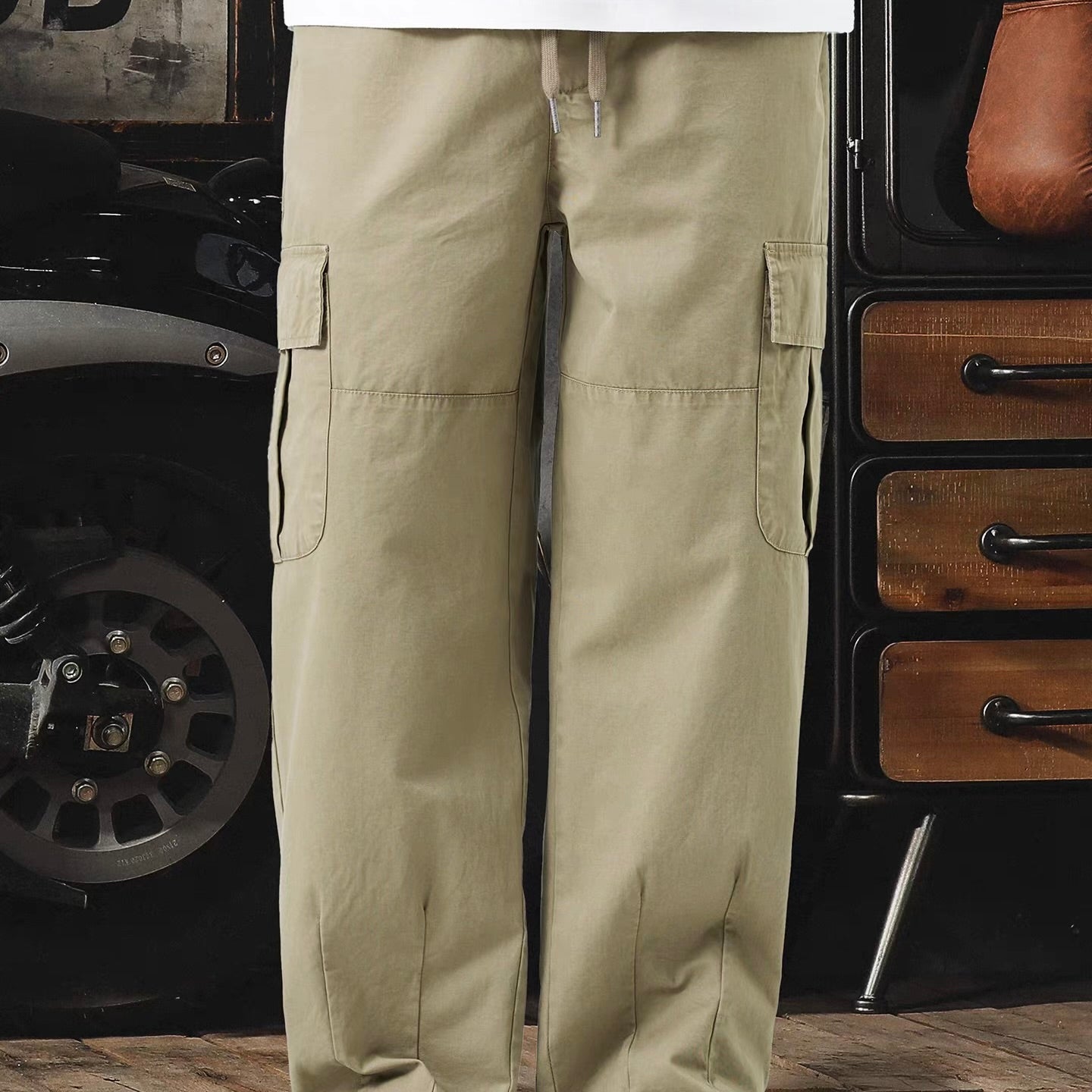 裾タック入り ワイド カーゴパンツ（2Colors）251057