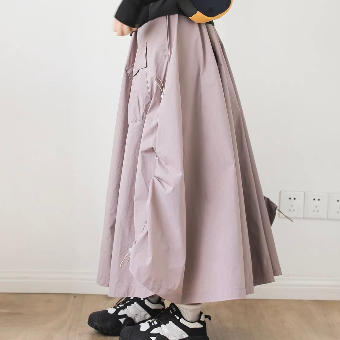 ビッグポケット ドローコード付 ワークスカート（2Colors）260178