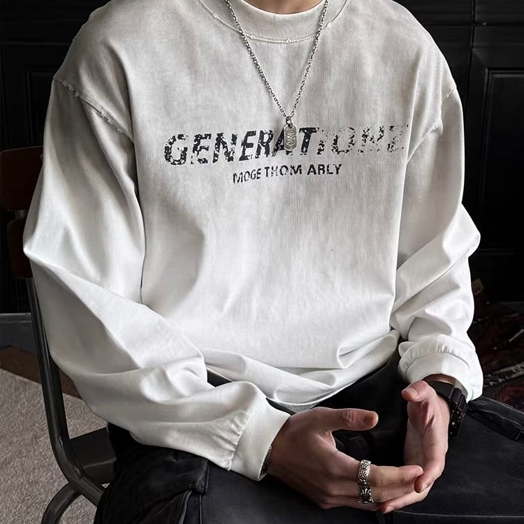 ユーズド加工 グラデーション 長袖Tシャツ（3Colors）260188