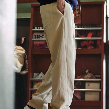 裏起毛 ホワイト ストレートパンツ（1Color）251011