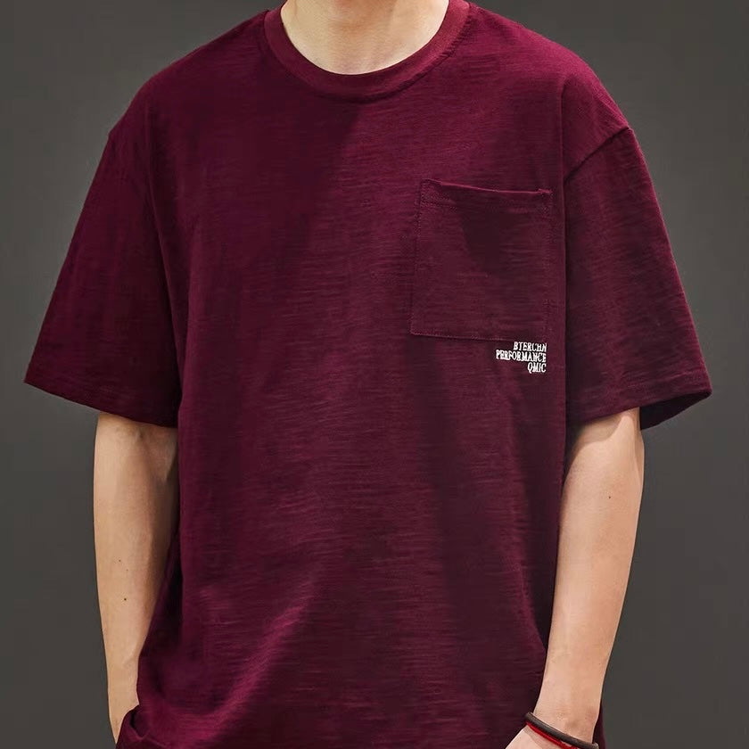 ワンポイントロゴ刺繍 シンプルTシャツ（3Colors）250607