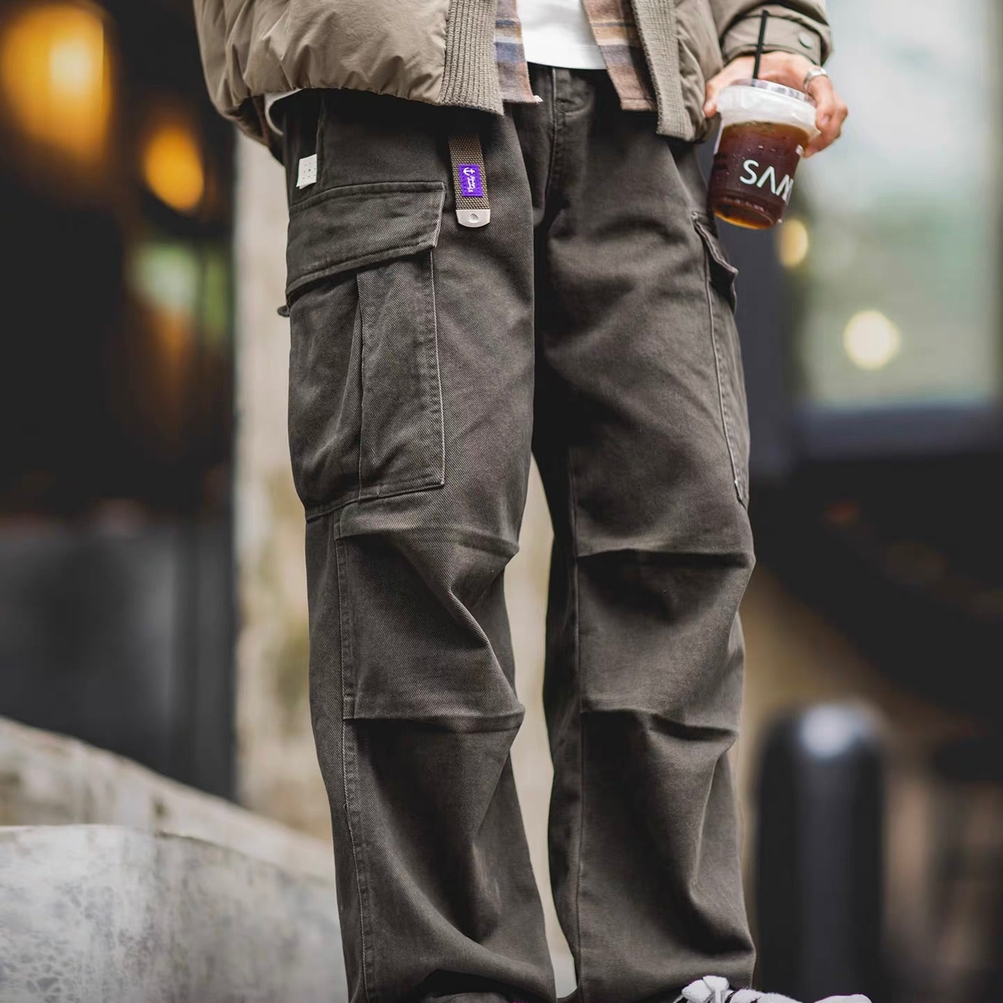 ベルト付 ワイド カーゴパンツ（5Colors）251060