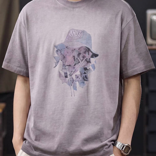 ウォッシュ加工 ハットモチーフ 半袖Tシャツ（3Colors）260526