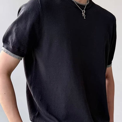 リネン混 シンプル フェイクレイヤードTシャツ（3Colors）260540