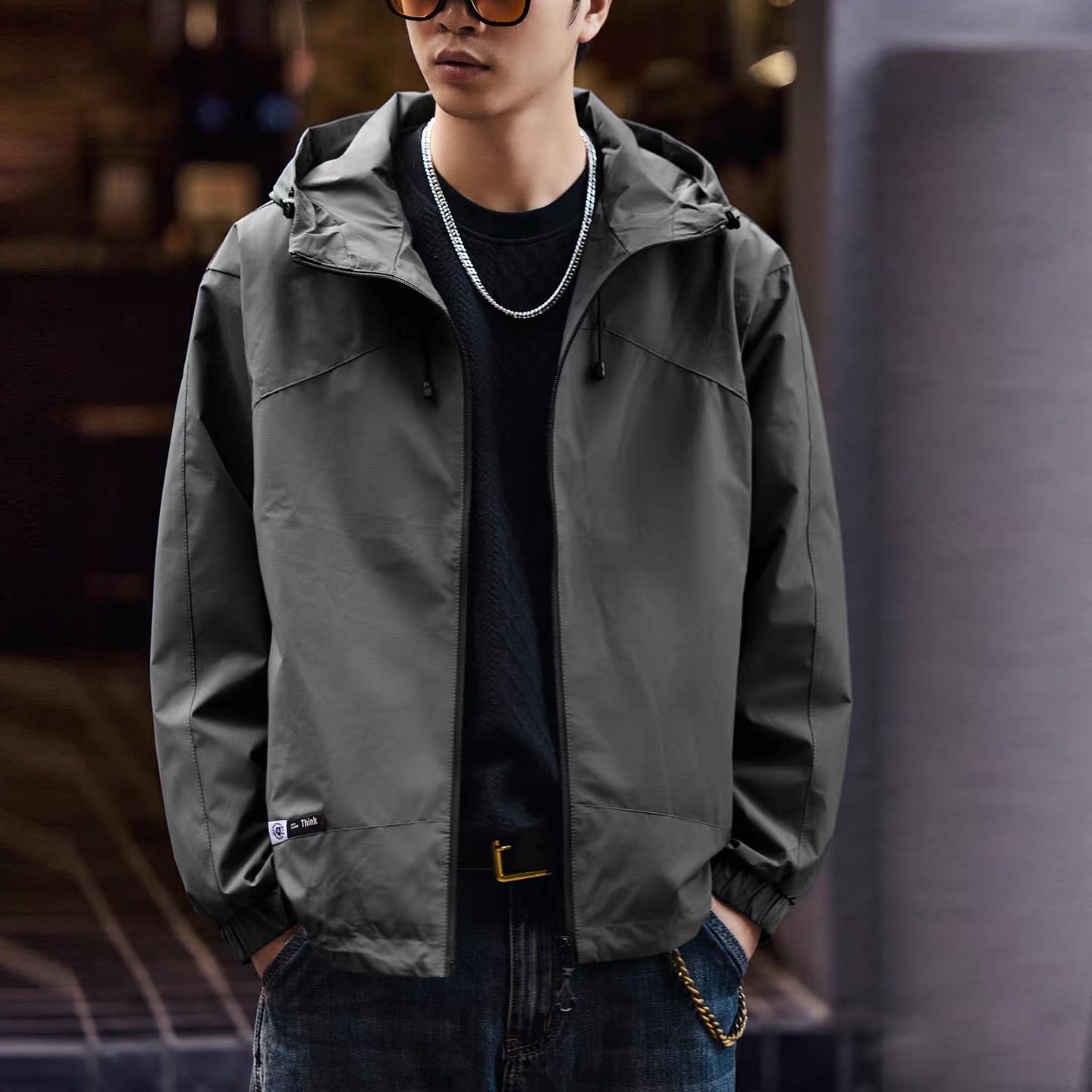 シンプル フード付 カジュアルジャケット（3Colors）251051