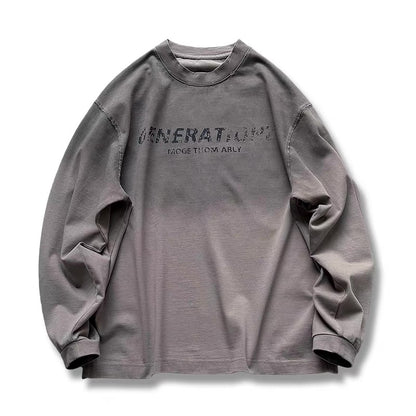 ユーズド加工 グラデーション 長袖Tシャツ（3Colors）260188