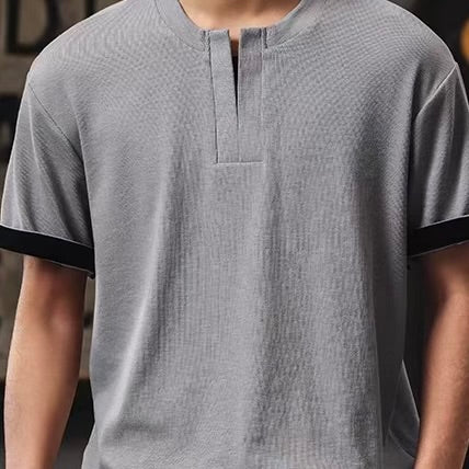 アクセントカラー Vネック Tシャツ（2Colors）260156