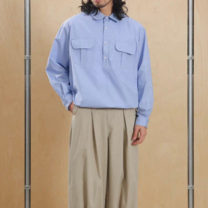 裾ドローコード ハーフボタン オーバーサイズシャツ（3Colors）260195