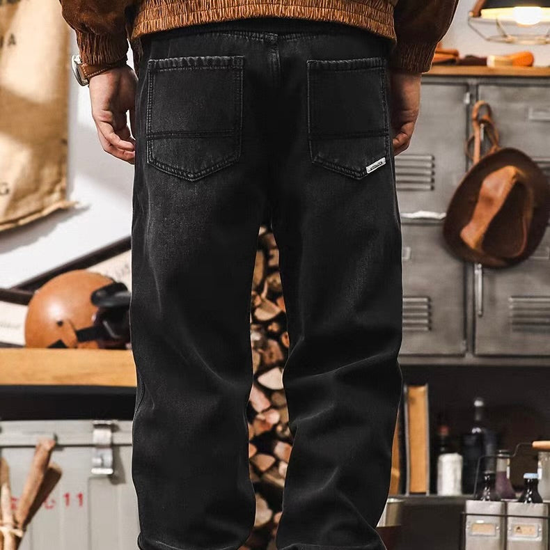 裏起毛 ストーンウォッシュ デニムパンツ（2Colors）240849