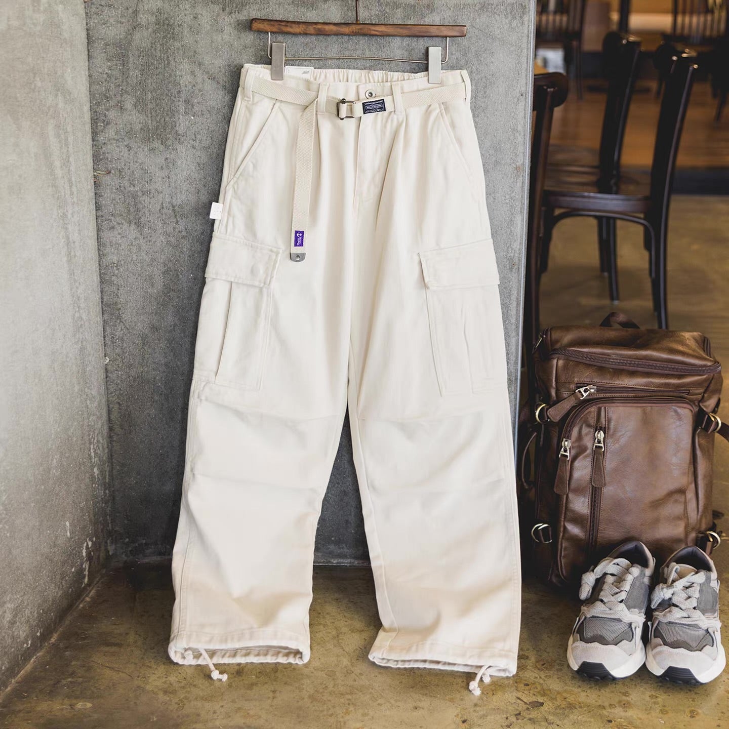 ベルト付 ワイド カーゴパンツ（5Colors）251060