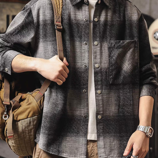 グラデーションチェック 長袖シャツ（1Color）260072