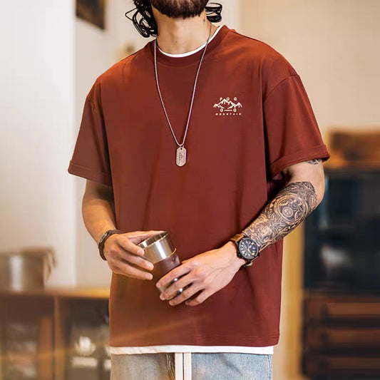 速乾 マウンテンモチーフ バックプリントTシャツ（2Colors）250362