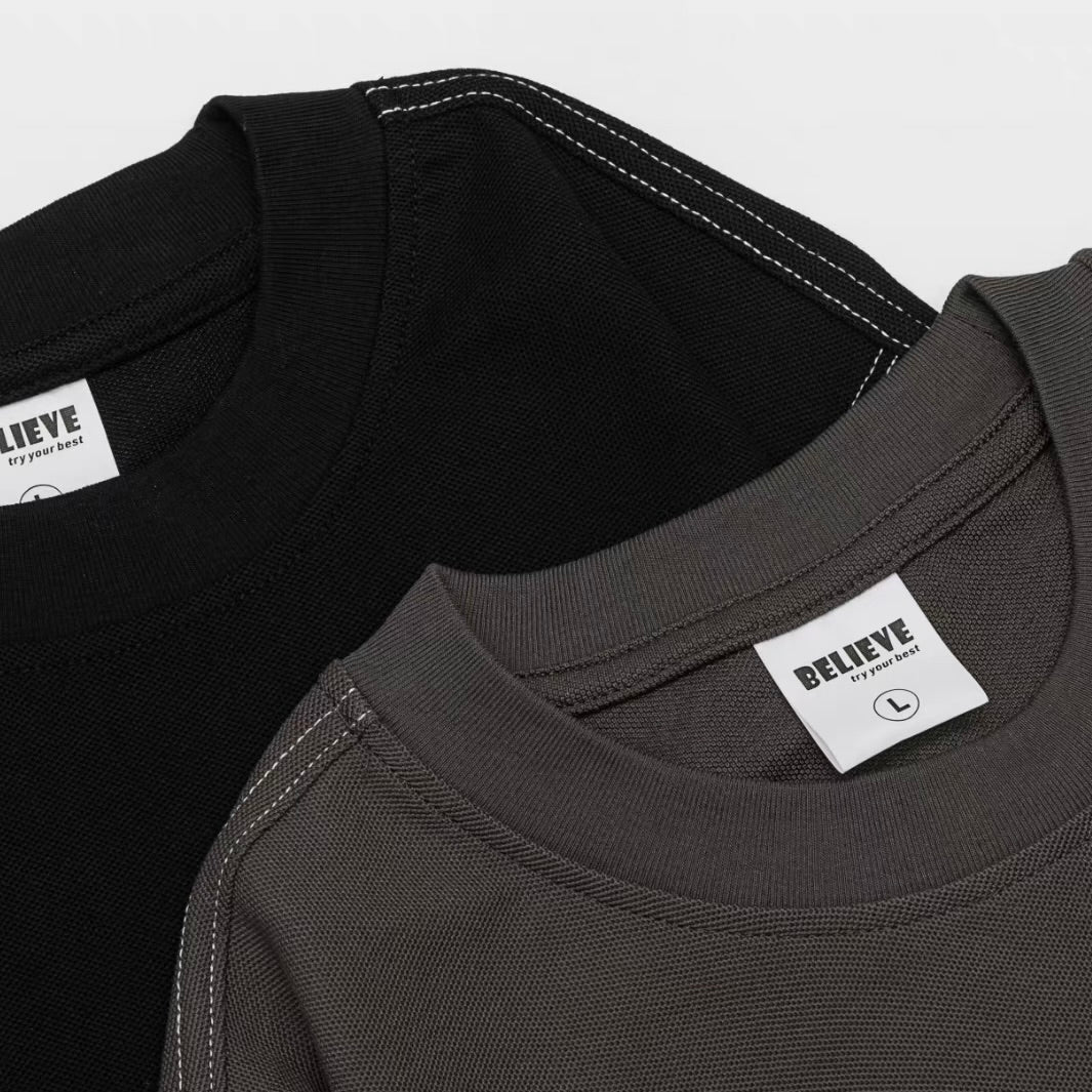 デザインステッチ 厚手 長袖Tシャツ（2Colors）260640