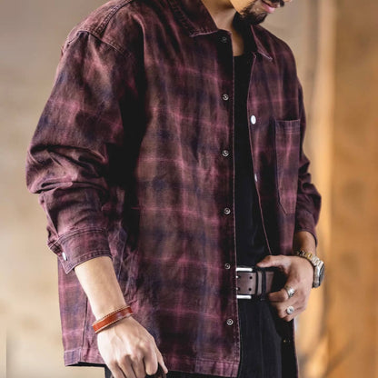 レトロ ウォッシュド チェックシャツ（2Colors）260075