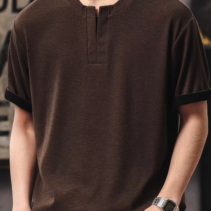 アクセントカラー Vネック Tシャツ（2Colors）260156