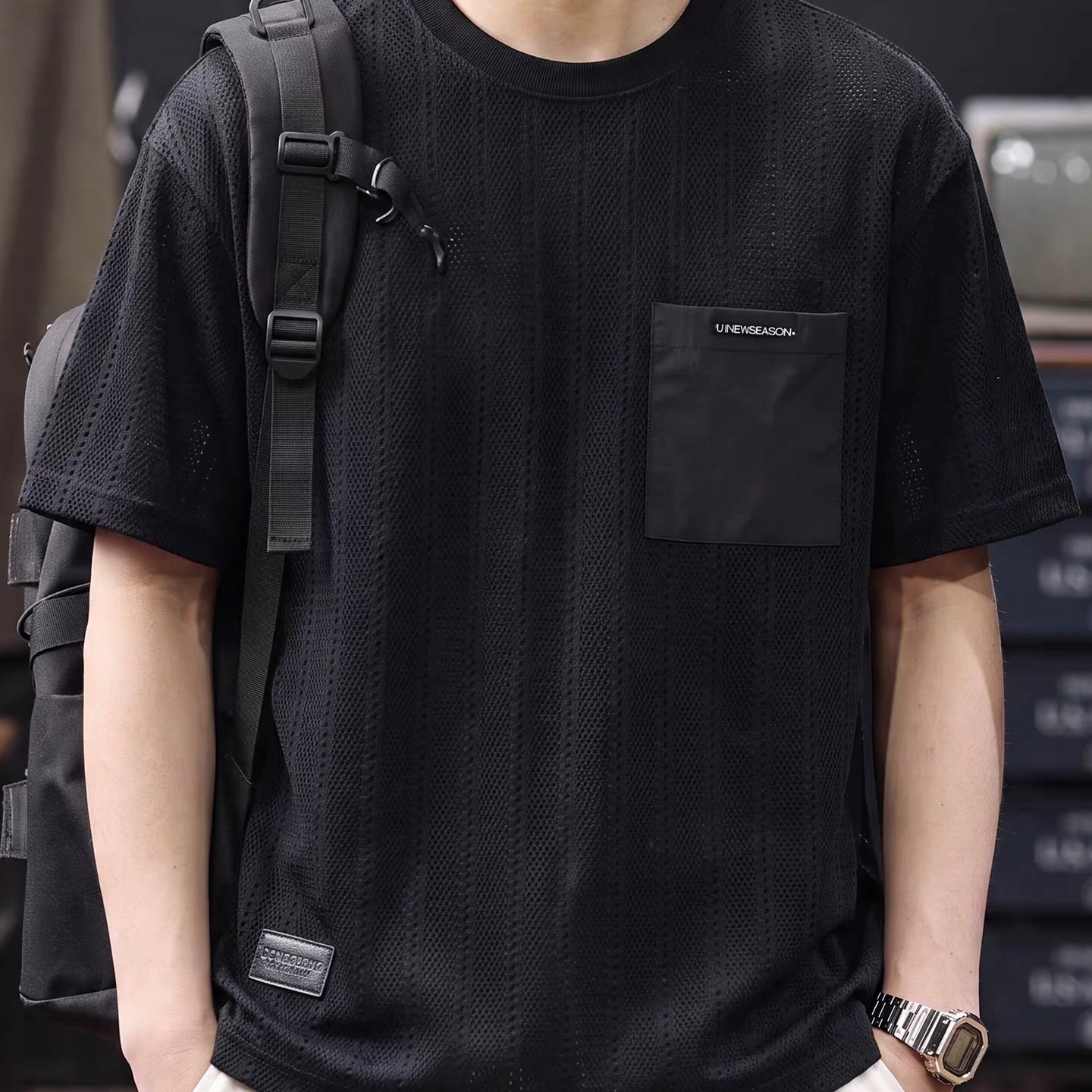 パッチポケット付 薄手 シンプルTシャツ（3Colors）260547