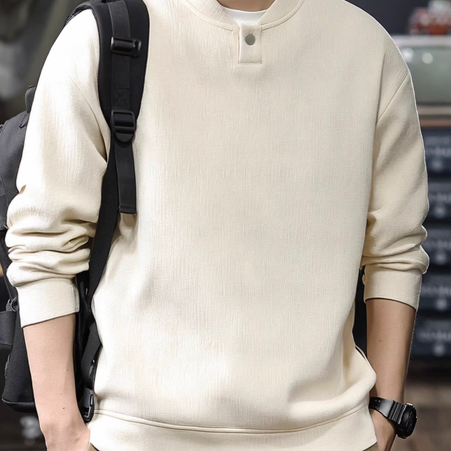 サイドボタン付 ヘンリーカラー プルオーバー（3Colors）260037