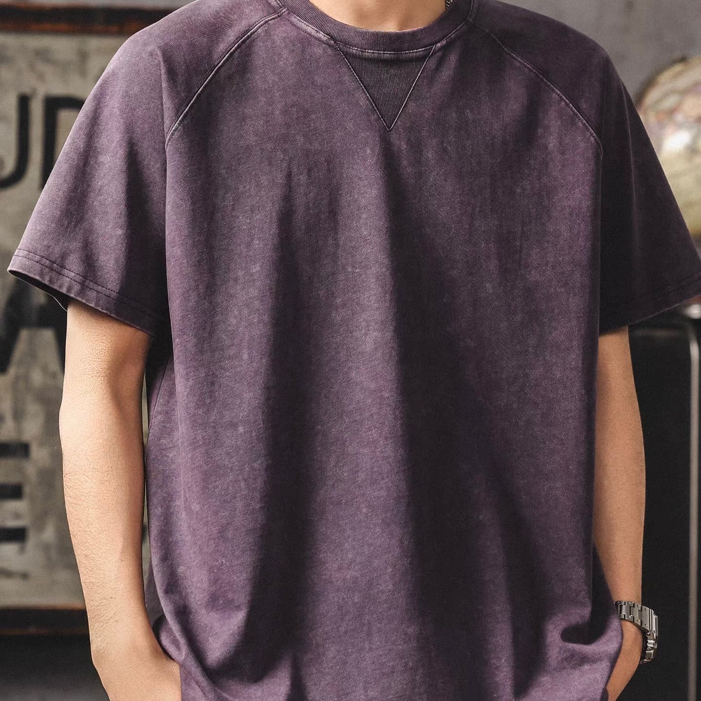 レトロ Vガゼット ウォッシュドTシャツ（3Colors）260288