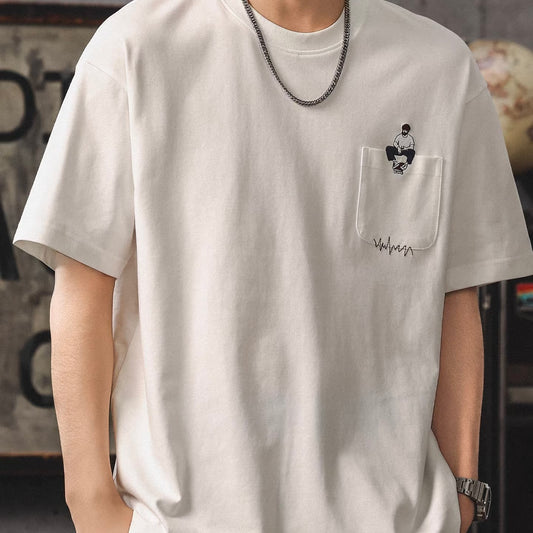 刺繍 デザインポケット付 Tシャツ（1Color）260235