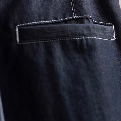 ワンポイントステッチ ストレート カジュアルパンツ（1Color）260193