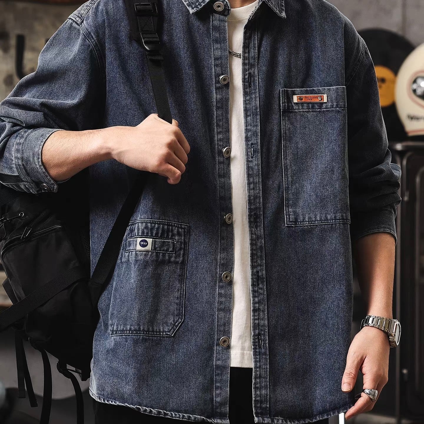 レトロ ウォッシュドデニムシャツ（3Colors）260069