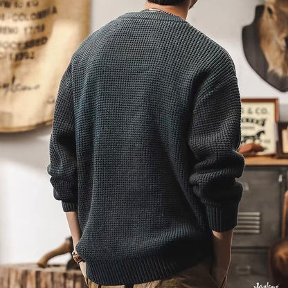 ヘビーウェイト ワッフルニット プルオーバー（4Colors）241016