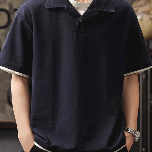 フェイクレイヤード シンプル ポロシャツ（2Colors）260204