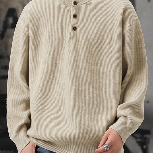 ヘンリーネック シンプル セーター（4Colors）251076