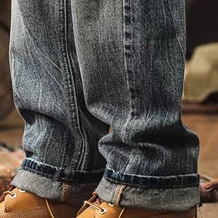 クラシック ストレート ウォッシュドデニムパンツ（1Color）240927