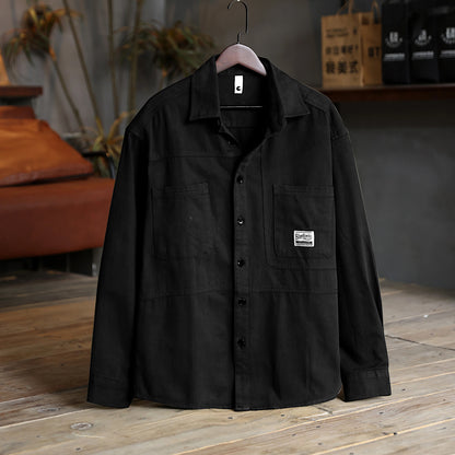 ワンポイントロゴ デザインステッチ ワークシャツ（4Colors）260212