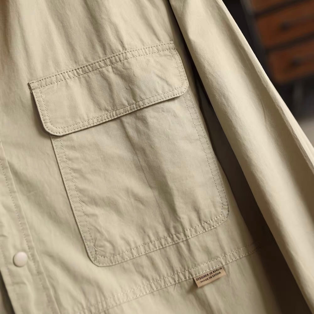 ポケット付 ワンポイントロゴ ワークシャツ（3Colors）260213