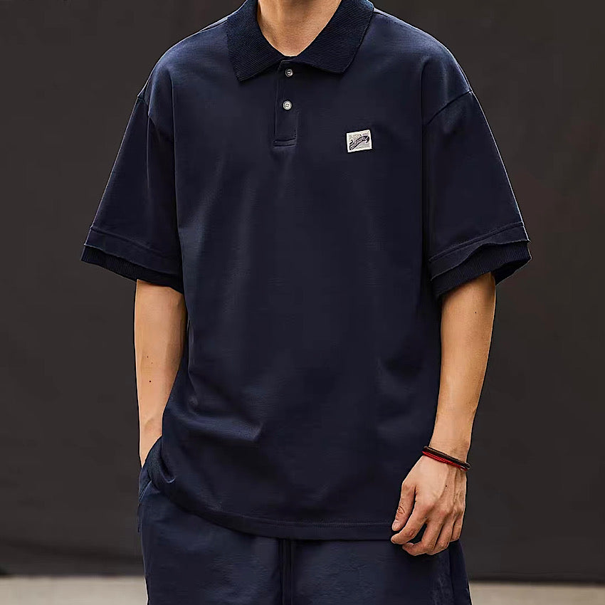 レトロ フェイクレイヤード ポロシャツ（2Colors）250387