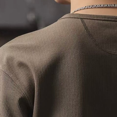 シンプル ヘンリーネックTシャツ（3Colors）260201