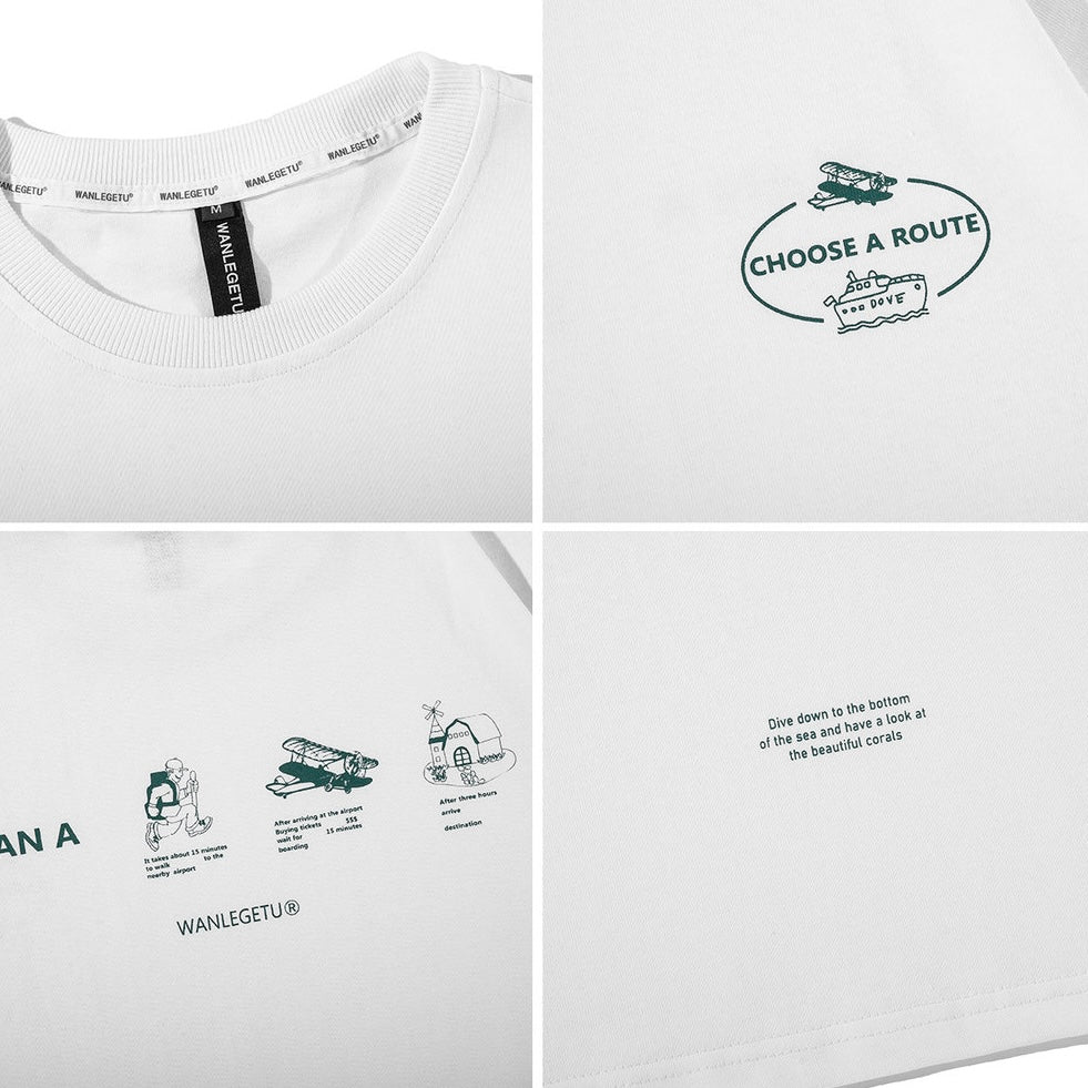 アウトドアイラスト シンプルTシャツ（2Colors）250609