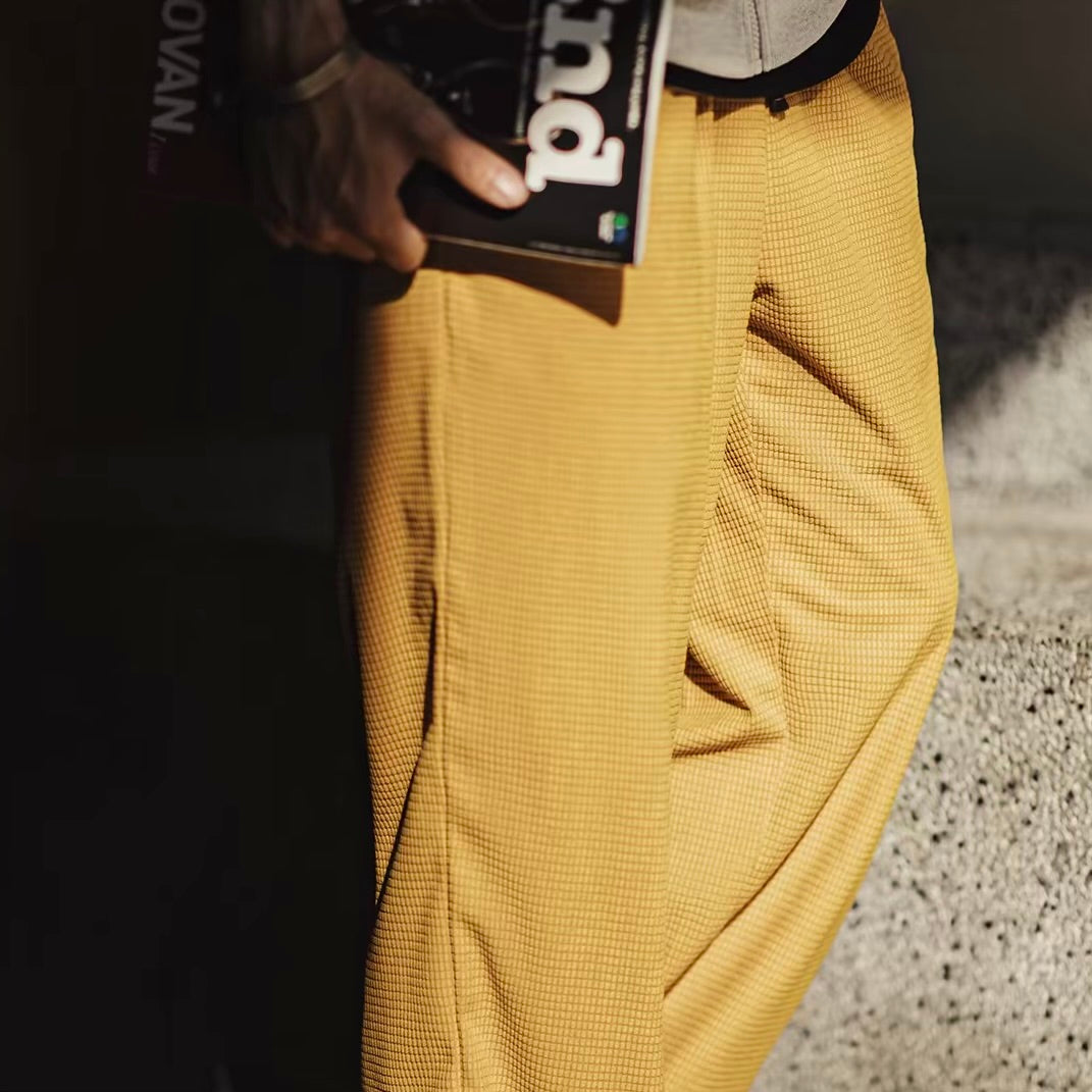 裾ドローコード テクスチャー リラックスパンツ（2Colors）260133