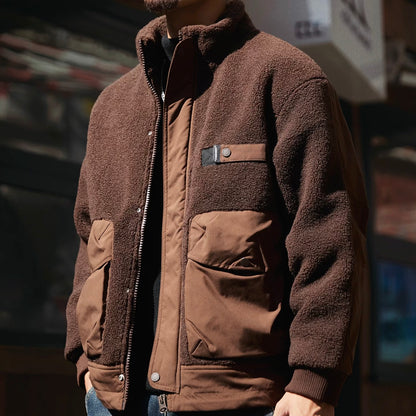 異素材MIX スタンドカラー ワークジャケット（2Colors）250931