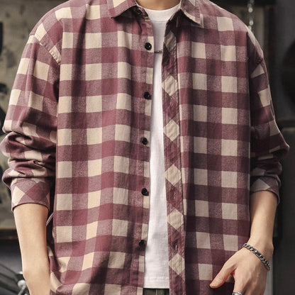 レトロ ギンガムチェック 長袖シャツ（1Color）260101