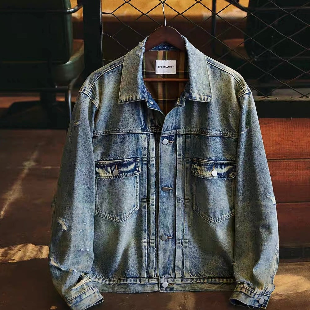 ハードウォッシュ ダメージ デニムジャケット（1Color）250864