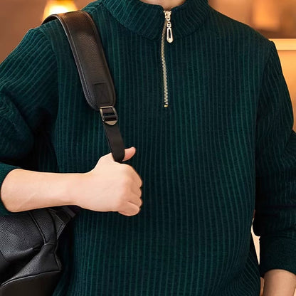 ハーフジップ スタンドカラー セーター（4Colors）260033