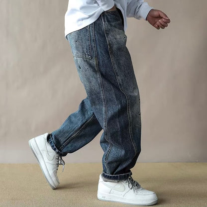 アメリカンレトロ ウォッシュドデニム テーパードパンツ（1Color）260001