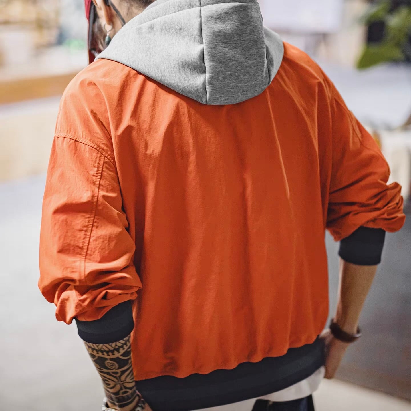 フェイクレイヤード フード付ライトジャケット（1Color）260114