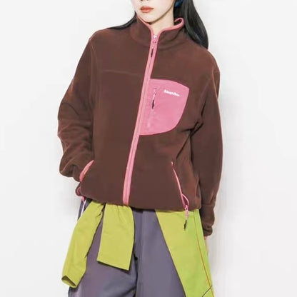 アクセントカラー スタンドカラーフリースジャケット（2Colors）250858