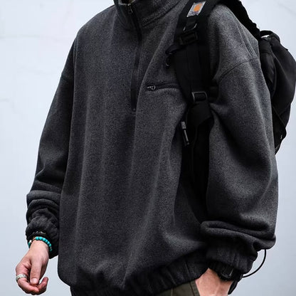 ハーフジップ スウェットプルオーバー（2Colors）260006