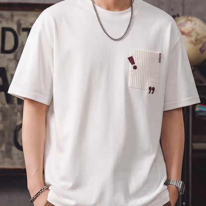 刺繍入りパッチワークポケット Tシャツ（2Colors）260444