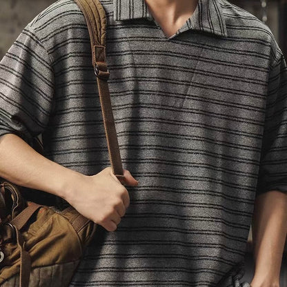 ルーズ ボーダー 長袖ポロシャツ（1Color）260155