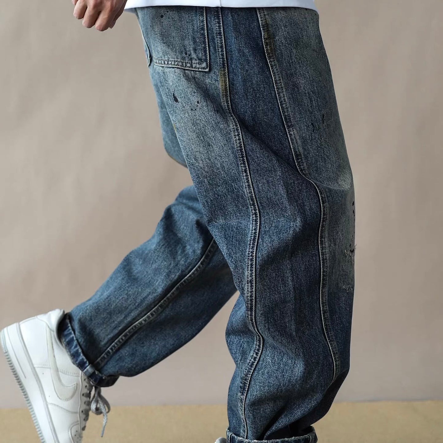 アメリカンレトロ ウォッシュドデニム テーパードパンツ（1Color）260001