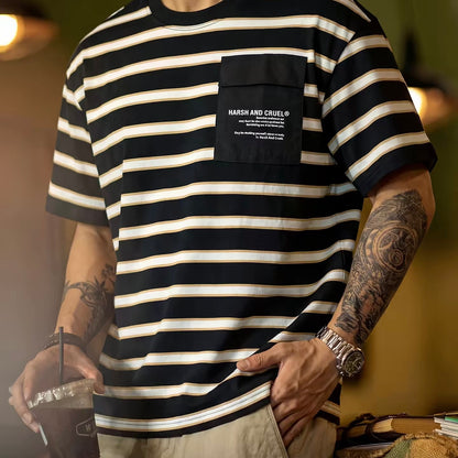 ロゴ入りポケット付 ボーダーTシャツ（2Colors）260255